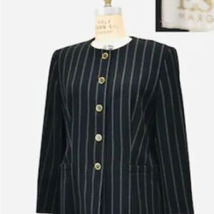 Vintage Escada Margaretha Ley Pin stripes virgin Wool Jacket blazer only 36